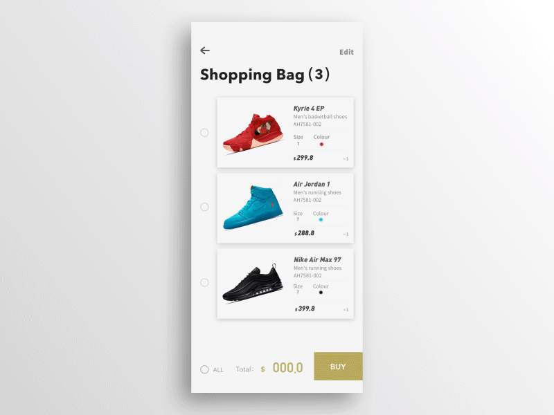 Shopping Bag Settlement animation application bright interactions mobile page pay shopping trendy ui user ux