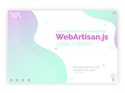 Web Artisan Js fade gradient soft colors wave web design website