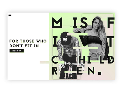 Misfit Children bright colors fade gradient organized mess typography wave web design website