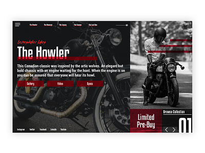 Motorcycle Website bike black and white dark theme motorcycle multiply overlay red and black web design website