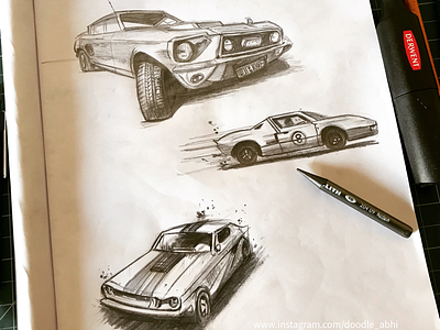 Few ruff stuff car sketchs car character design. drawing illustration pencil pencil drawing sketchbook sketching