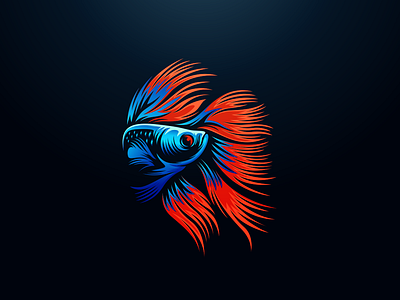 Betta Fish logo concept animal art awesome bettafish brand branding character design dribbble esport fish forsale graphic ilustration logo mascot pictures simple vector