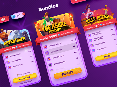 Mobile game UI, Bundles