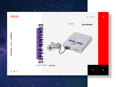 Super Nintendo (SNES) concept high fidelity wireframe ui ux web design website