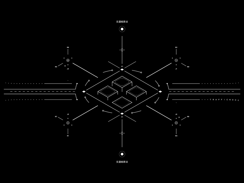 TRAFFIC NODE cyberpunk fui graphic monitor motiongraphics scifi screen ui