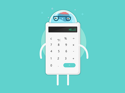 Daily UI Challenge 004 - Calculator 004 button calculator challenge character character design daily dailyui dailyui3 illustration illustrator ui