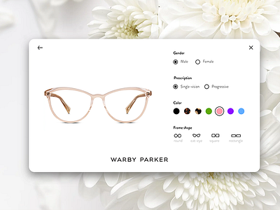Daily Ui Challenge #007 - Settings Page 007 card challenge configuration controls daily daily ui glasses settings ui warby parker website
