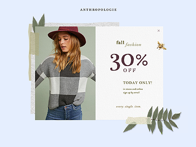 Daily Ui Challenge 016 - Popup/Overlay anthropologie card challenge daily daily challenge daily ui fashion overlay popup style ui ui challenge