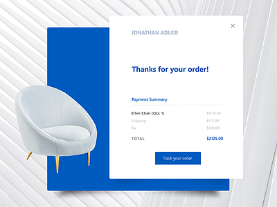 Daily Ui Challenge 017 - Email Receipt 017 card challenge daily daily ui daily ui challenge email jonathan adler order payment receipt web