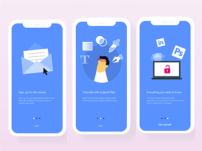 Daily Ui Challenge 023 - Onboarding 023 app card challenge course daily daily ui daily ui challenge illustration mobile onboarding