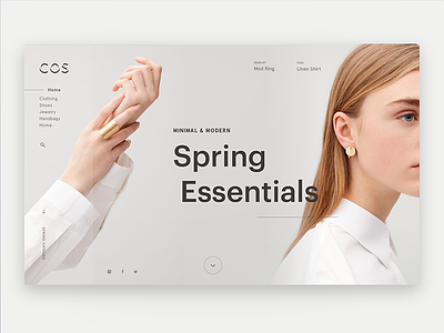 Cos E-Commerce Webpage contemporary ecommerce fashion homepage minimal spring ui ux web