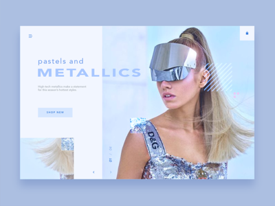 Metallics Homepage ecommerce editorial fashion future homepage interface modern style ui ux vaporwave web