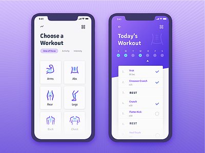 Daily Ui Challenge 041 - Workout Tracker 041 app challenge daily daily ui exercise gradient mobile purple ui vx workout