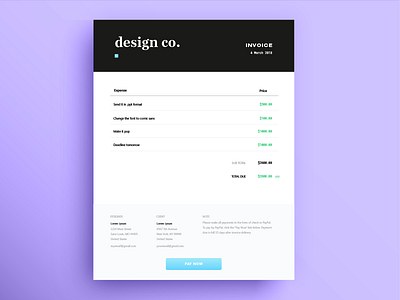 Daily Ui Challenge 046 - Invoice 046 blue challenge daily daily ui invoice letterhead purple statement stationary ui