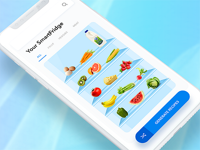 The Daily Hack 4 - Smart Fridge Recipe Generator automated challenge daily daily ui food app fridge iot mobile recipes smart ui vx