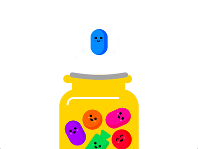 Jelly Bean Jumper adobexd animated animation autoanimate bean blue candy colorful cute gif gifanimated green happy jellybean jump jumping pink premiere purple trampoline
