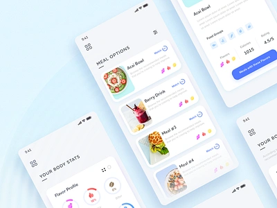 Automated Biometrics App 2019 adobe app biomedical blue branding bright card case study colorful creative resident eat food gradient health meal minimal mobile taste tongue