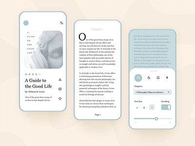 Reading App - Adobe XD Daily Creative Challenge Livestream adobe adobe xd app book clean controls daily elegant icon livestream minimal mobile modern pastel read reading reading app simple ui ux