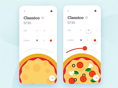 Pizza Ordering App app app design application card challenge classic design flat food illustration menu minimal mobile order pizza product design restaurant st louis ui ux