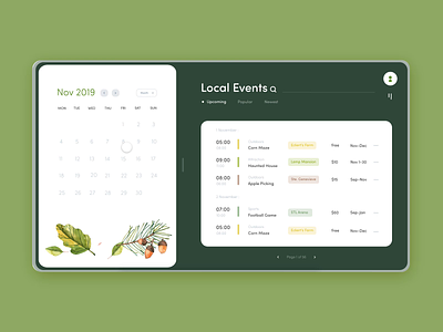 🍂Local Autumn Calendar Events Website app challenge daily design freelance illustration minimal mobile ui ux