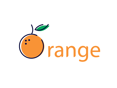 Orange colour fruit o o logo orange