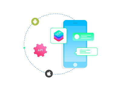 Chat API android api chat chatapp color gradient illustration ios mobile mobileapp sdk vector