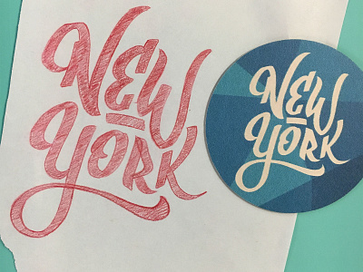 New York coaster coaster lettering