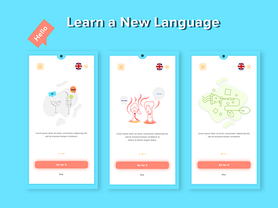 Learning language app flat design language learning mobile app ui uidesign