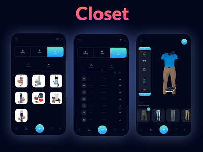 My closet closet graphic design mobileapp ui uiux