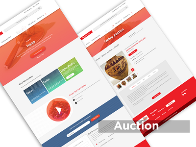 Auction app shop web design