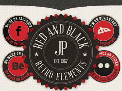 Retro Web Elements - Red & Black Pack retro retro web elements web elements