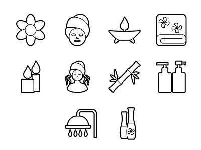 Spa and Beauty Icon Set beauty cartoon collection icon illustration set spa vector