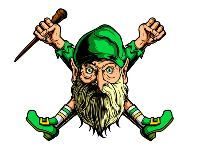 Old Gnome beard cartoon character dwarf elf fairy fantasy gnome leprechaun mascot old vector illustration witch