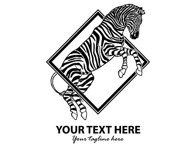 Jumping Zebra Logo Template animal business hand draw hand drawn illustration jumping logo pre made retro template unique vector zebra