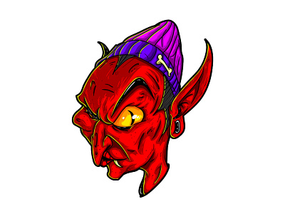 Devil Thug artwork cartoon character design detail devil evil fantasy funny illustration monster skullcap thug unique vector