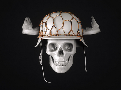 White riders 3d 3dsmax art behance c4d chain cinema4d gold horse octane render skull