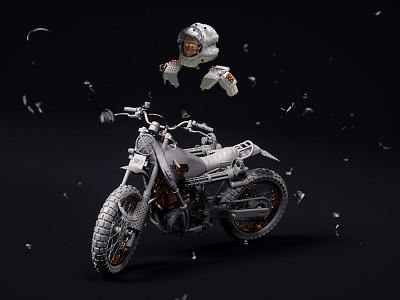 White riders 3d 3dsmax art behance c4d chain cinema4d gold horse octane render skull