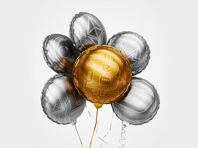 Cryptocurrency Balloons balloon bitcoin business crypto currency digital internet litecoin money