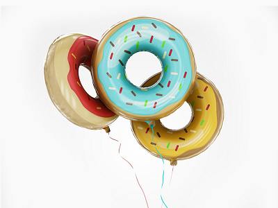 Colorful donut made of inflatable balloon