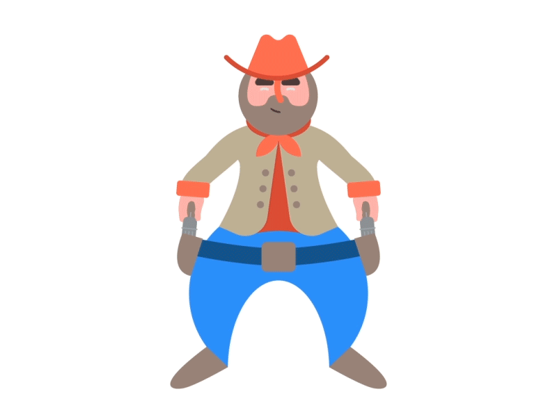 Cowboy 2d 3d after effect behance character character animation design gun illustration svg vecor