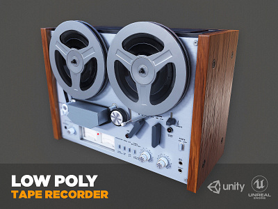 Tape Recorder Lowpoly 3d