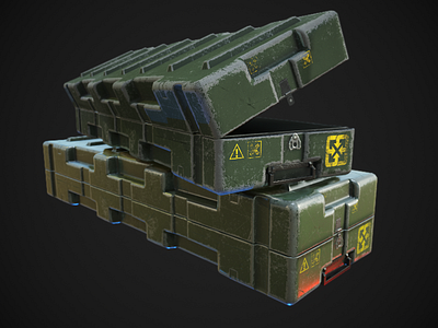 Game ready model of a Military Weapons Crate 3d 3dsmax animation art behance box design game game animation green gun metal photoshop stamp substance painter weapon