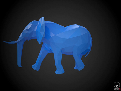 Rigged Elephant seamless walk cycle 3d 3dsmax after effect animation art behance blue character cycle design elephant low contrast low poly rigged run walk
