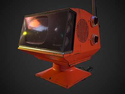 Retro Television Low-poly 3D model