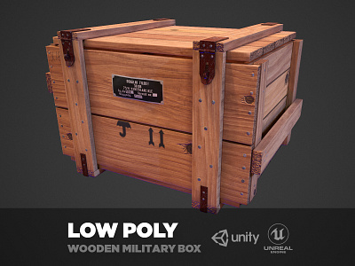 Low poly wooden military box 3d 3dsmax art behance box design game game art illustration low poly military open photoshop weapon wood wooden