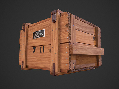 Low poly wooden military box 3d 3dsmax animation art behance box design illustration military photoshop substance painter weapon wood