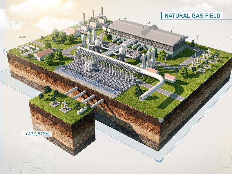 Natural Gas Field field illustration tank fuel after effect animation art design behance 3dsmax render 3d power energy gas motion graphic