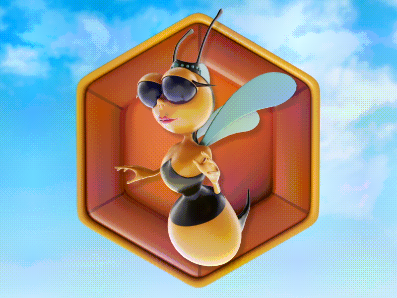 Queenbee Animation 3d 3dsmax after effect animation art bee behance character character art design honey honeycomb illustration maya move queen rig sweet