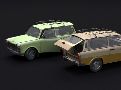 Trabant 601 kombi 3d 3dsmax art car design oldtimer photoshop retro trabant vehicle