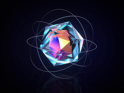 Platonic concept animation art cinema4d color concept design glass icon icosahedron laser light octahedron octan octanerender reflection rotation shape studio window